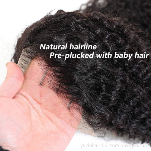 Wholesale India Curly Virgin Human Hair Pre Plucked with Baby Hair Wigs Lace Front Human Hair Wigs for Women Natural Color